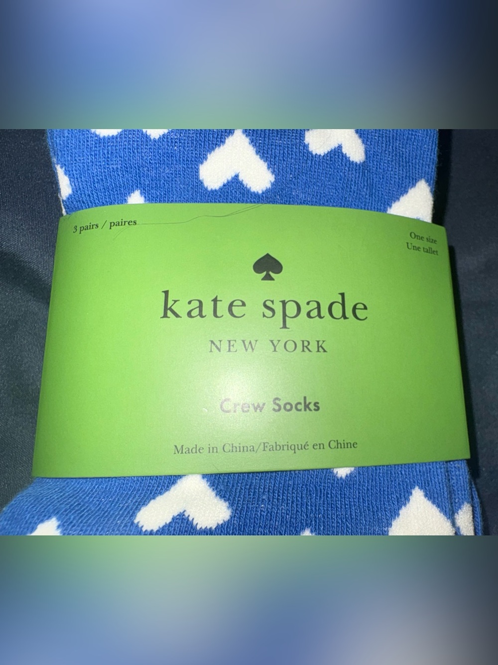 Kate Spade New York 3 Pack Crew Socks NWT